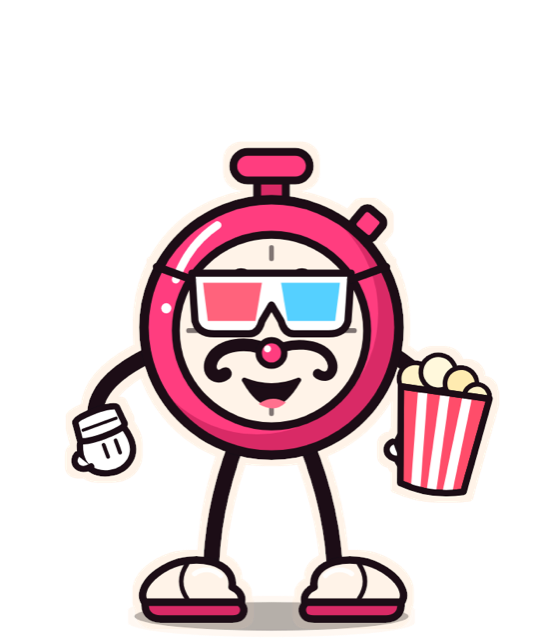 O Killer, o mascote do app, de óculos 3D e com pipoca